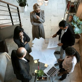 Attendees listening to a presentation